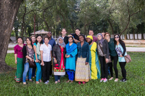 Opens popup gallery with Debrief workshop group photo, from left to right: Abby, Nisreen, Sawsan, Thi Thi, Myo Su, Jovin, Borna, Michael, Mitali, Sharif, Wigayi, Fatima, Zaw, Yasmine, Nazih, Samaa and Nidal.