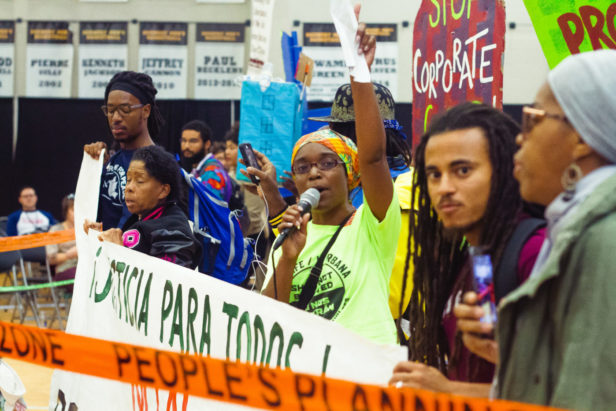 Opens popup gallery with Activists march after the Right to the City People's Assembly