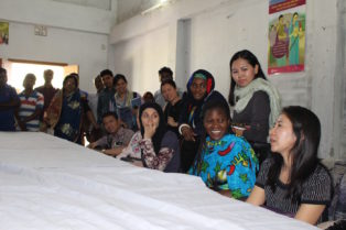 Opens popup gallery with A meeting with local women's committee in Rajshahi with Zaw, Yasmine, Abigail, Fatima, Wigayi, Thi Thi and Myo Su.