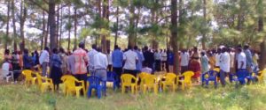 Alemere residents gather to elect members to the community land management committee.