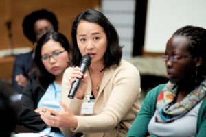 A participant contributes to a course discussion