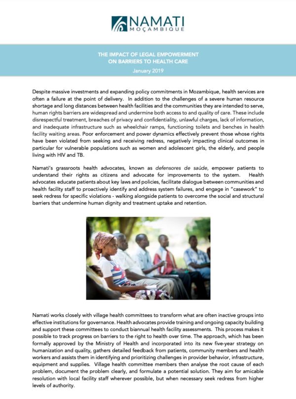 The Impact of Legal Empowerment on Barriers to Healthcare 